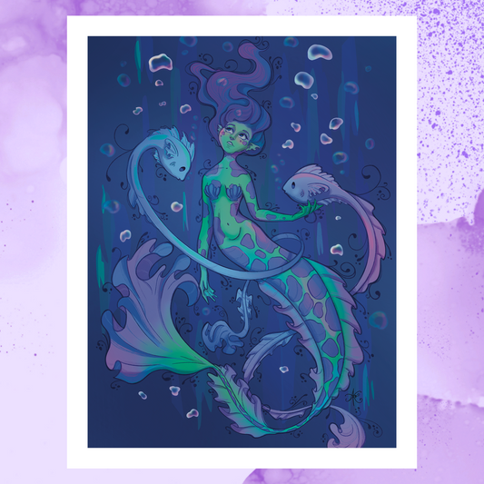 Twisted Mermaid Print 8x10