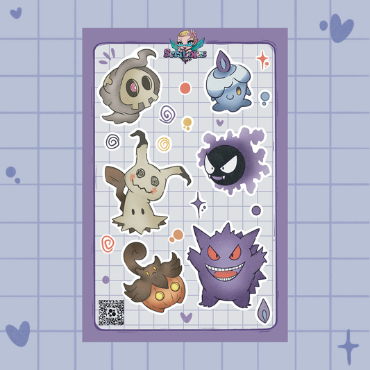 Ghost Friends Pokemon Sticker Sheet