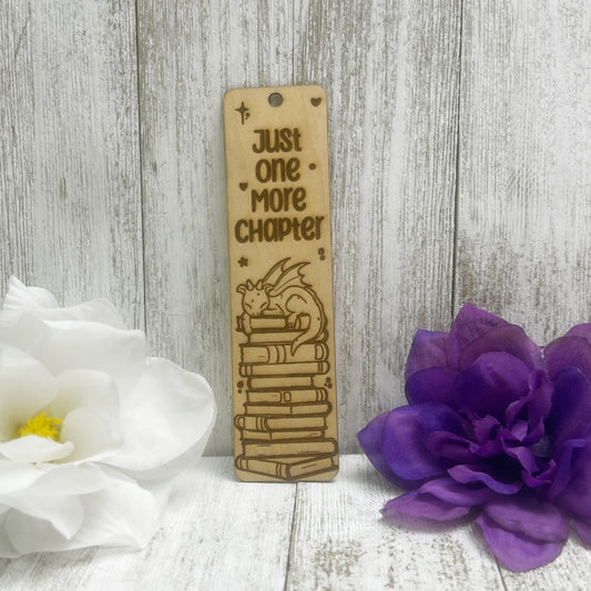 Just One More Chapter Wooden Bookmark