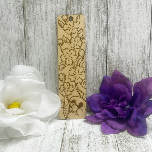 Sakura Flower Toasty Wooden Bookmark
