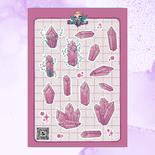 Pink Crystals Sticker Sheet