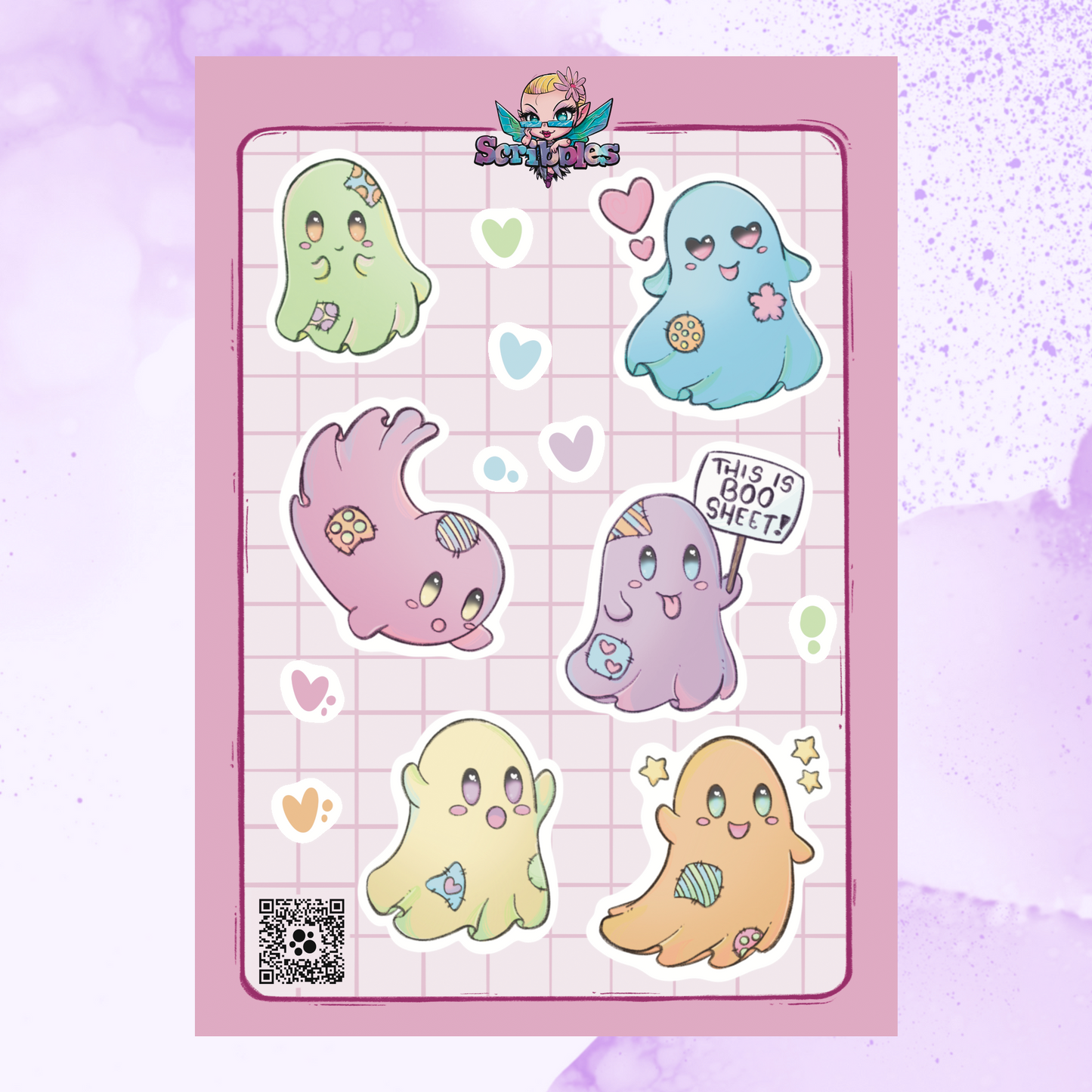 Pastel Ghosts Sticker Sheet