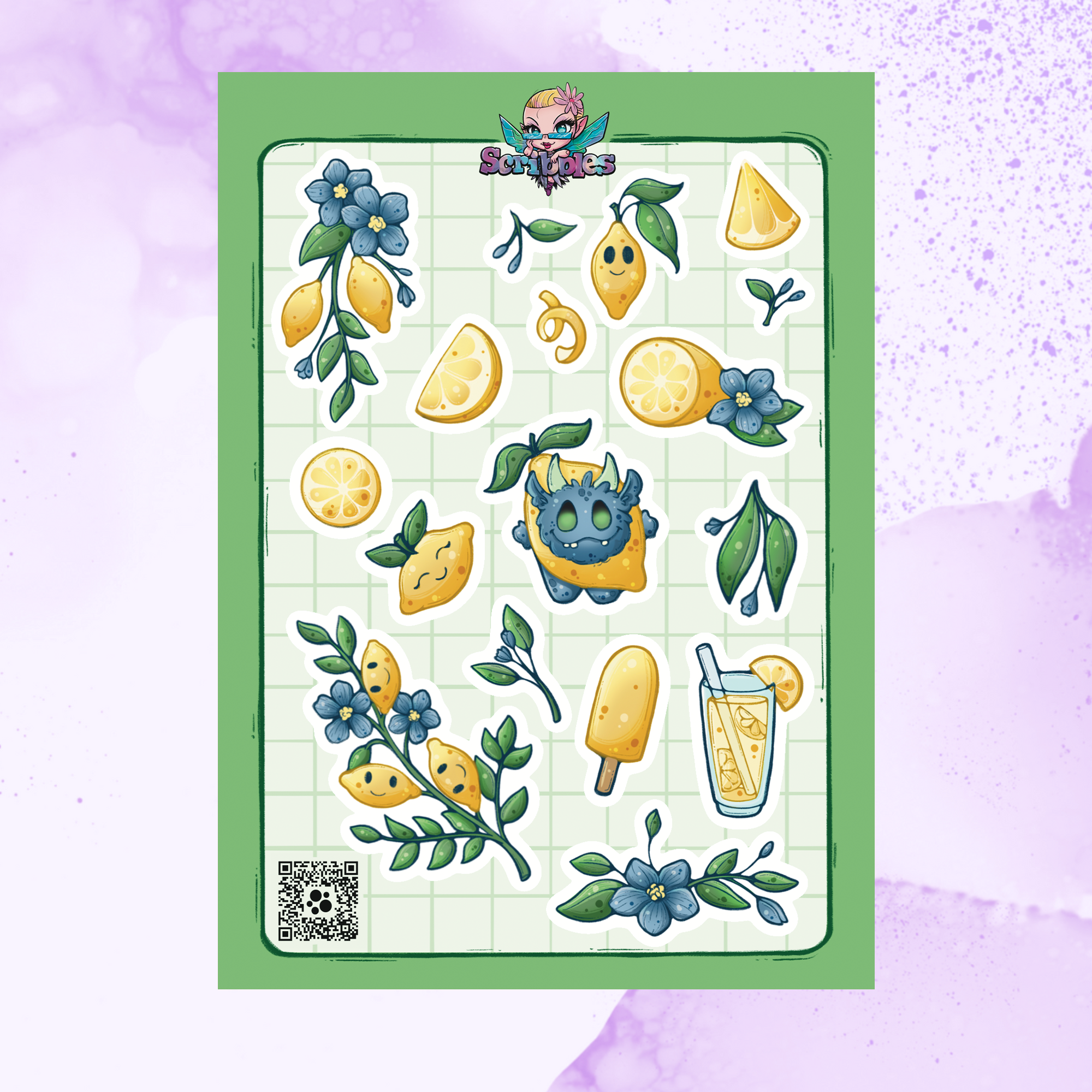 Lemor Sticker Lemon Sticker Sheet – Eclectic Scribbles
